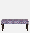 Utthita Sheesham Wood Upholstered Bench In Walnut Finish