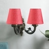 Devansh Metal Electric Wall Light in Antique Gold Colour with Pink Shade Count of 2 Lights
