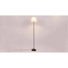 Naia White Natural Fiber Floor Lamp with Black Iron Base