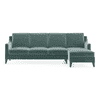 Abbey Sectional Sofa (Colour : Dusty Turquoise Velvet, Cushion : Soft, Seater : Right Aligned 3 Seater + Right Aligned Chaise)