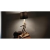 Moonwalker Beige Wooden Table Lamp with Black Fabric Lampshade