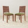 Oribi Solid Wood Dining Chair Set Of 2 In Teak Finish