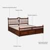 Nilaya Sheesham Wood King Size Bed in Honey Oak Finish with Box Storage
