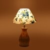 Devansh Multicolor Cotton Table Lamp With  Wood Natural Base (10X12.5 Inches)-36