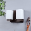 Eliante Wooden Wall Lights Wood, Glass & Material Brown Dark & White Finish