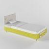 Color Play Engineered Wood Drawer Storage Bed in Yellow Colour