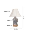 Devansh Off-White Cotton Shade Lamp With Wood & Mosaic Glass Base For Decoration/Office/Home/Gifting/Study For Decoration/Office/Home/Gifting/Study