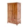 Alaca 2 Door 2 Drawer Wardrobe Sheesham Wood Wardrobe in Teak Finish