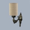 Devansh Metal Electric Wall Light in Antique Gold Colour with Beige Shade Count of 1 Light
