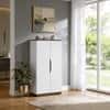 Baltoro Engineered Wood Tall Shoe Rack in White Finish