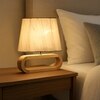 Devansh Off White Cotton Table Lamp With  Wood Natural Base  -2