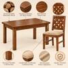 Globally Indian Jaalika Solid Sheesham Wood 4 Seater Dining Table Set 4 Chairs Beige