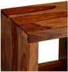 Berlin Sheesham Wood Contemporary Rectangle End Table Side Table In Natural Teak Finish