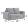 Baruna 2 Seater Velvet Pull Out Sofa Cum Bed with Storage In Grey Color