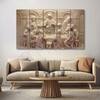 The Castle Decor Jesus Christ Last Supper Wall Art Set of 5 27x48 Inch
