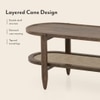Tora Solid Wood And Cane Coffee Table In Danish Walnut Finish