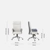 Ettorez Flair Hb Ultra Premium Leatherette Office Chair In Cream And Gray Colour