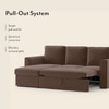 Kowloon Sectional 3 Seater Pull Out Sofa cum Bed In Daschund Brown Colour