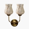 Devansh Metal Electric Wall Light in Gold Colour with Multicolor Shade Count of 2 Lights