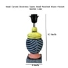 Wing Antique Black Pink Stone Wooden Table Lamp in Multicolor