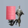 Devansh Metal Electric Wall Light in Antique Gold Colour with Pink Shade Count of 1 Light