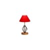 Rebecca Red cotton Table lamp with Wood & Iron Base