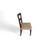 Newport wood Dining Chair in Beige Mossy Fabric Cushioning with DARK WALNUT FINISH
