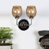 Devansh Steel Electric Wall Light in Steel Colour with Lavender Shade Count of 2 Lights