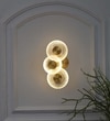 Zen Integrated 3 Light Led Wall Fitting In Brass Finish Metal With Frosted White Glass