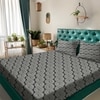 Grey Floral 180 TC Flat 1 Queen  Bedsheet with 2 Pillow Covers