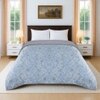 Diya Blue Floral Cotton Comforter Double Bed Reversible 350 Gsm Size 240 X 220 Cms