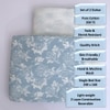 Lila White & Blue Floral Cotton Dohar Set Of 2 Reversible Single Bed 350 Tc Size 240 X 160 Cms