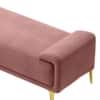 Arvia Velvet 2 Seater Ottoman Bench in Peach Color