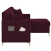 Convil Velvet L Shape 4 Seater Sofa in Red wine Color