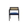 Serene Solid Wood Lounge Chair In Blue Fabric