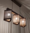 Trikona 3 Series Brown Solid Wood Cluster Hanging Light