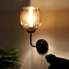 Devansh Metal Electric Wall Light in black Colour with Lavender Shade Count of 1 Light
