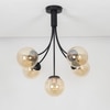 Greenwich 5 Arm Black & Amber Finish Chandelier Light