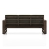 Moreno 3 Seater Solid Wood Sofa in Danish Walnut Finish and Juniper Green Fabric