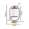 Devansh White & Black Cotton Drum Wooden  & Iron Table Lamp -17 Inch Height  -F