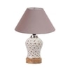 Devansh Conical Grey Cotton Shade Lamp With Wood & Mosaic Glass Base For Decoration/Office/Home/Gifting/Study For Decoration/Office/Home/Gifting/Study -(10X10X14.5) Inches -A