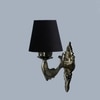 Devansh Metal Electric Wall Light in Antique Gold Colour with Black Shade Count of 1 Light