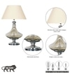 Delicea Smoke Glass And Chrome Finish Metal Table Lamp With Off-White Cotton Shade