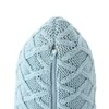 Crest Blue Grey Cotton Knitted Cushion Cover 12X20 Inches