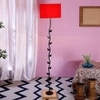 Edythe Red Cotton Shade Floor Lamp
