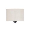 Ace White Natural Fiber Floor Lamp with Black Iron Base