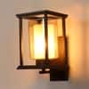 Eliante Kaaf Wood And Iron Wall Light With Glass In Brown Colour
