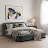Casa Haven Relax King Size Bed in velvet With Engineered Hardwood Frame & Hydraulic Storage