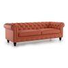 Winchester 3 Seater Leatherette Sofa in Tan Colour