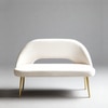 The Scoop Metal Settee in White Colour